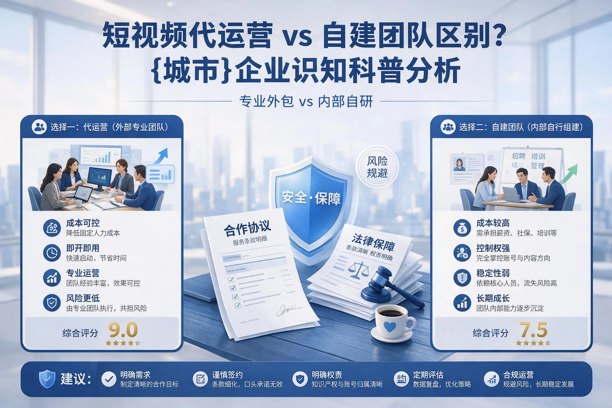 短视频代运营与自建团队区别?黔南企业认知科普分析