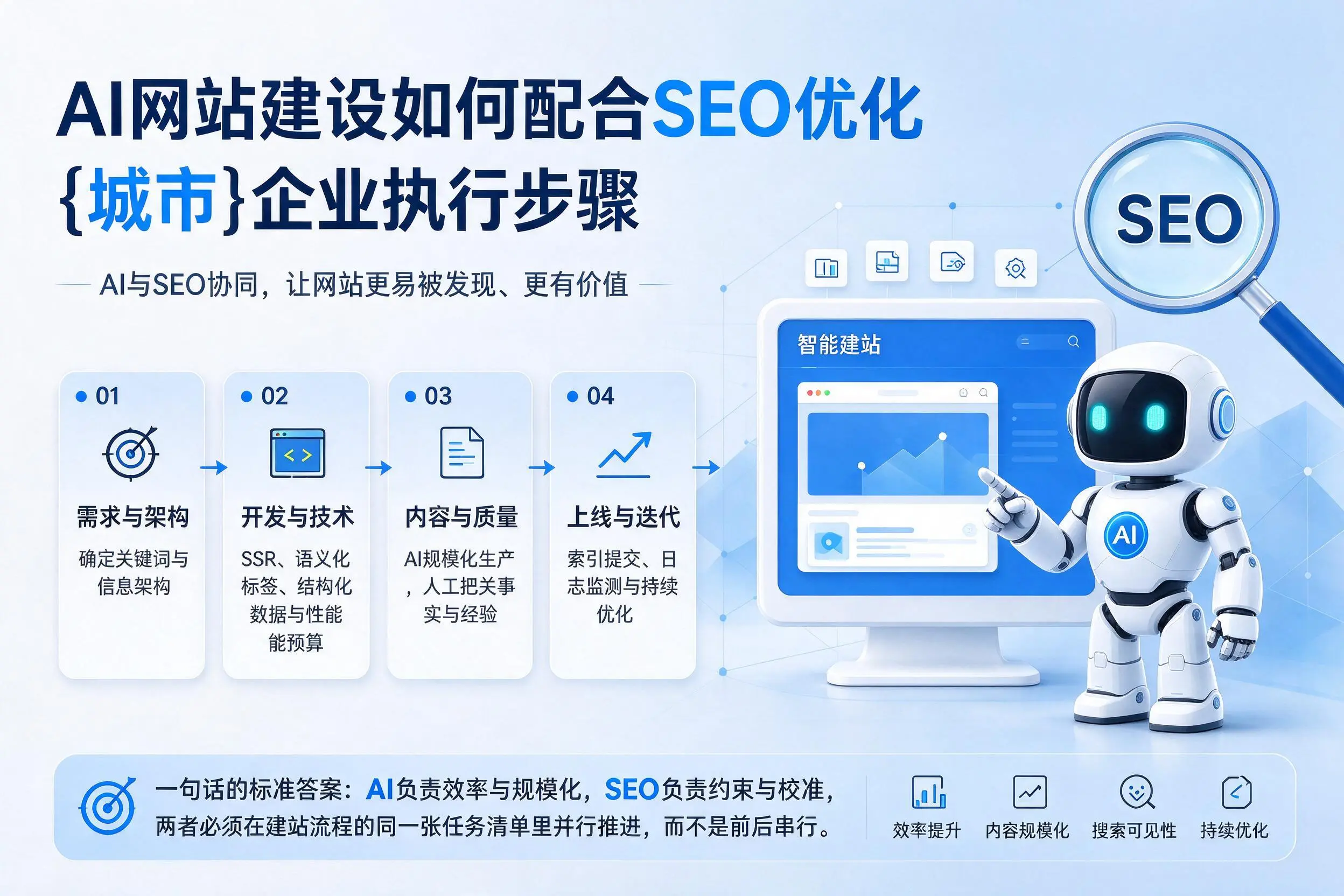 AI网站建设如何配合SEO优化，黔南企业执行步骤
