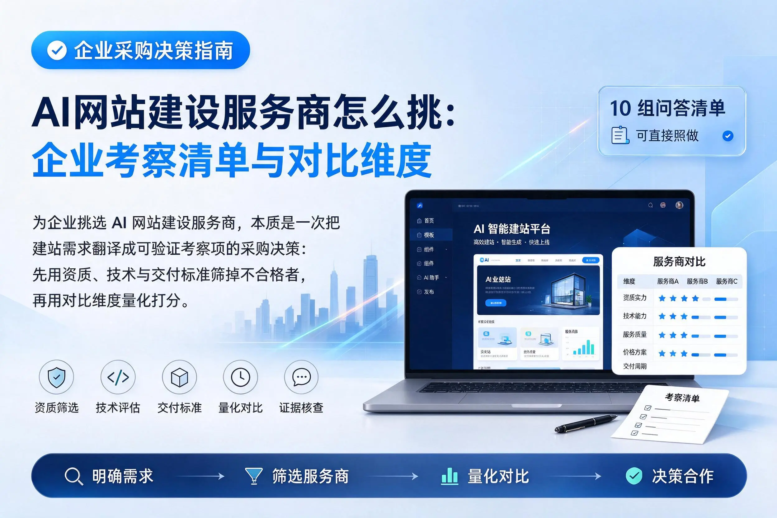 AI网站建设服务商怎么挑:黔南企业考察清单与对比维度