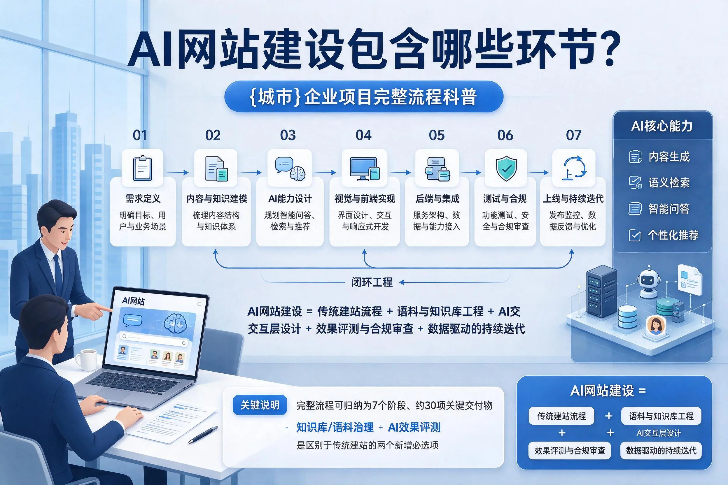 AI网站建设包含哪些环节？黔南企业项目完整流程科普
