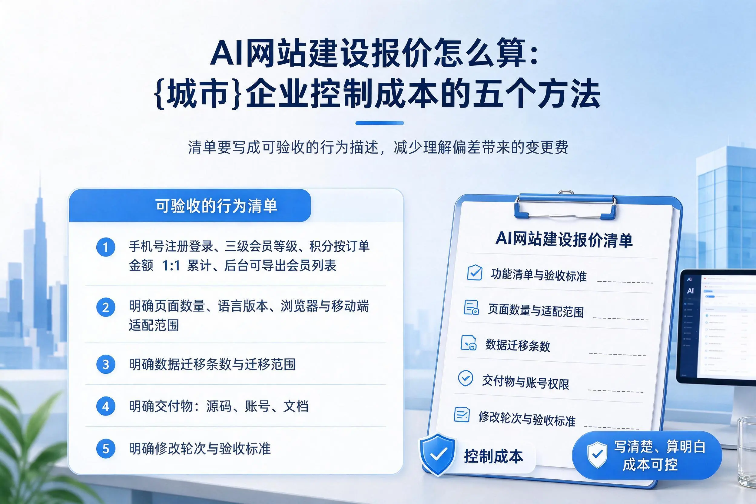 AI网站建设报价怎么算：黔南企业控制成本的五个方法